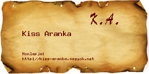 Kiss Aranka névjegykártya